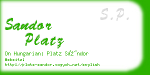 sandor platz business card